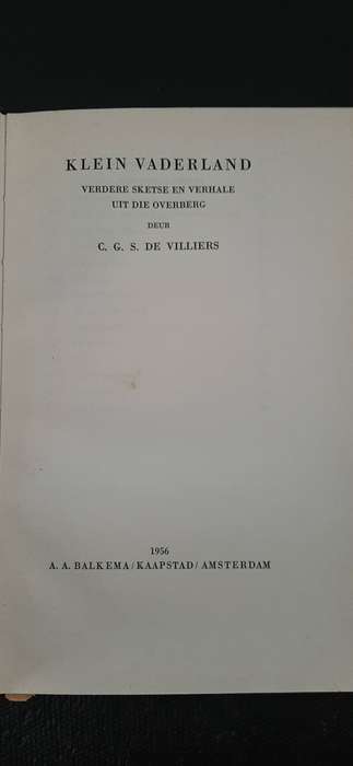 Klein Vaderland by C.G.S. De Villiers