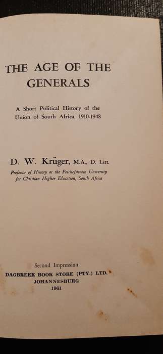 The Age of the Generals by D.W. Kruger - First Edition