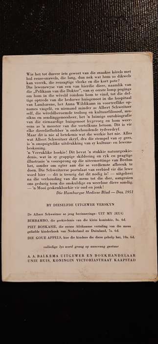 `n Pelikaan Vertel deur Albert Schweitzer