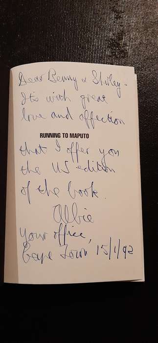 Running to Maputo by Albie Sachs (Signed and inscribed by author)