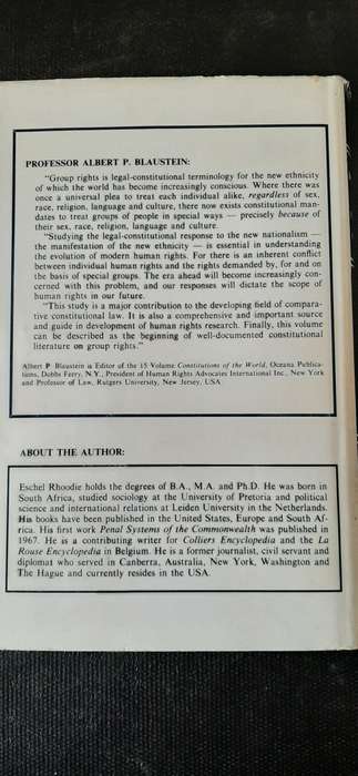 Discrimination in the Constitutions of the World by Eschel Rhoodie (Signed A.C. Cilliers)