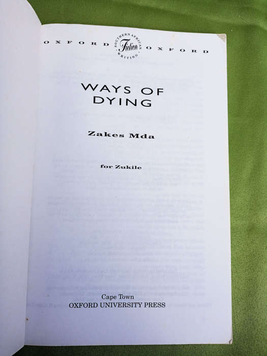 Ways of dying by Zakes Mda