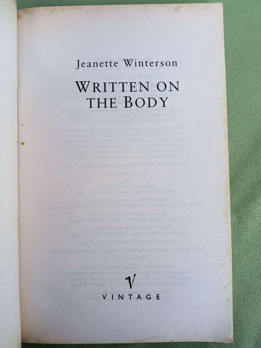 Written on the body by Jeanette Winterson