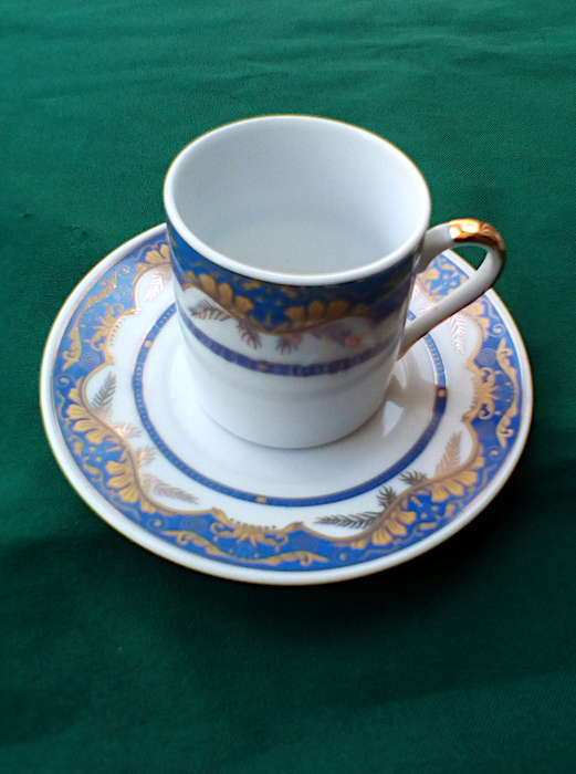Vintage blue and gold Espresso set