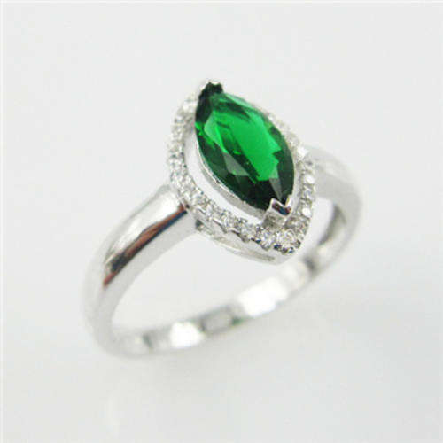 Sterling Silver CZ peridot ring