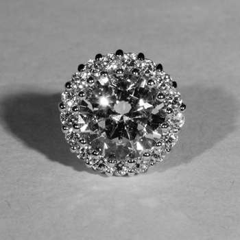 LARGE SOLITAIRE STUD SIM DIAMOND WITH SURROUNDS | SOLID 925 STERLING SILVER