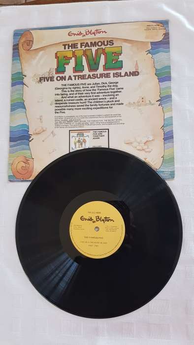Vintage Vinyl Music LP Records. Title: The Famous Five, Five on a Treasure Island  Enid Blyton