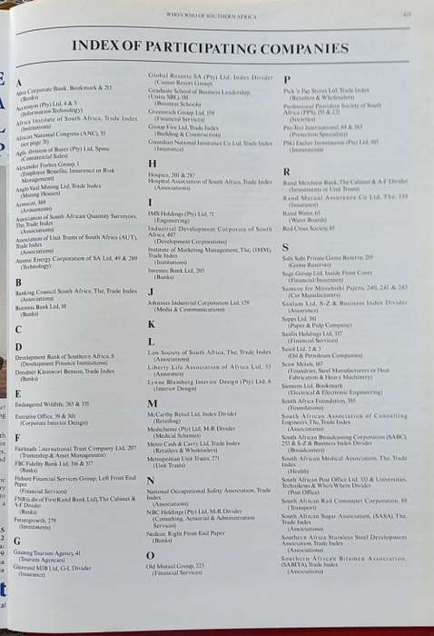 Whos Who of Southern Africa 2000. The Millennium Edition. Published by Jonathan Ball