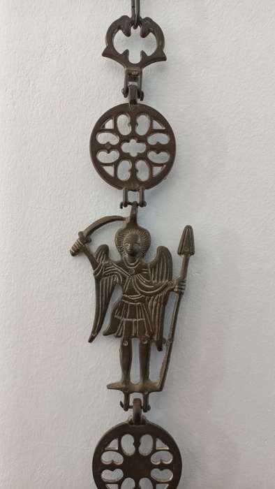 Antique Solid Brass Byzantine Cross. 1940s Gothic Orthodox Religious Church Cross (Wall hanging).