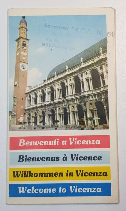 Vintage and collectable Travel Brochure/Map 1958.   Brochure: Welcome to Vicenza -