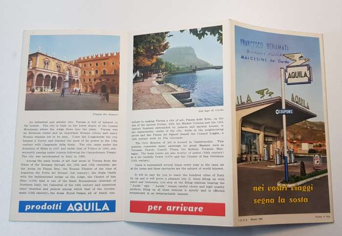 Vintage and collectable Travel Brochure/Map 1958.   Brochure: Welcome to Verona -