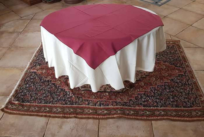 Round Cotton Table Cloth in Light Cream colour: Round - diameter: 170cm.