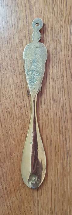 Antique Brass Ornament:  Dutch Brass handmade 19th Century spoon
