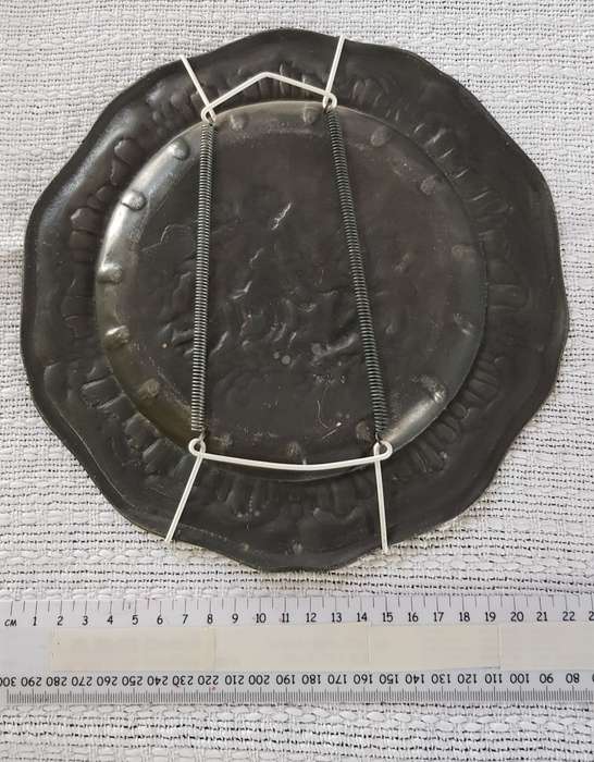 Antique Pewter Plate.  Late18th early 19th Century with Rose Hallmark. Plate has a lovely scalloped