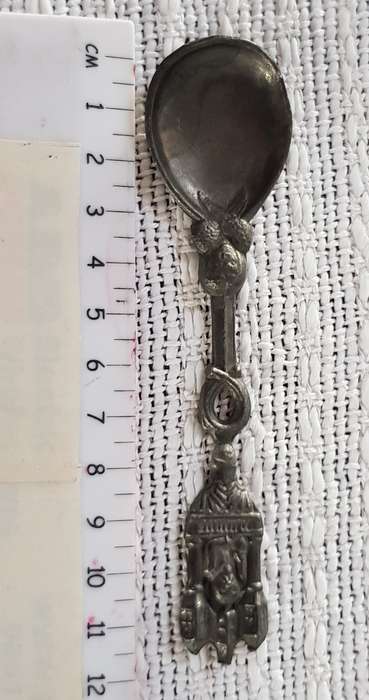 Antique Dutch Pewter spoon.  18/19th Century. 1x hand cast pewter spoon