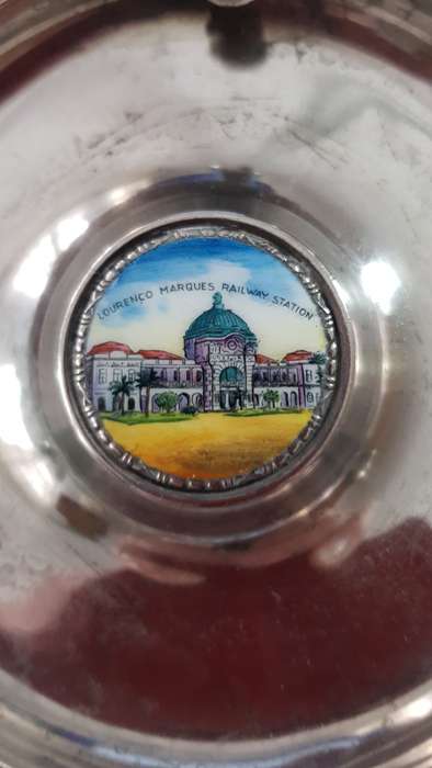 Vintage Silver Ashtray souvenir  Lourenço Marques Railway Station.