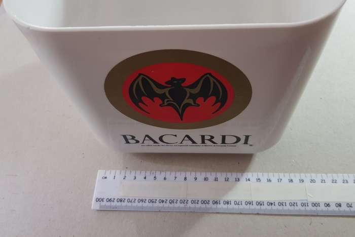 Plastic Ice Bucket.  Branded Bacardi and the Bat Device  The spirit of Latin Passion.