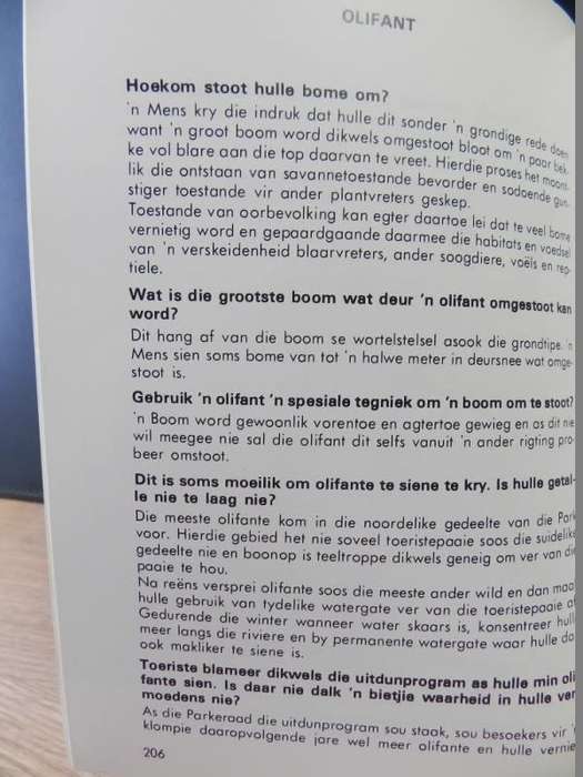 Nasionale Krugerwildtuin - Vrae en Antwoorde deur P F Fourie Eerste Afrikaanse Uitgawe 1983