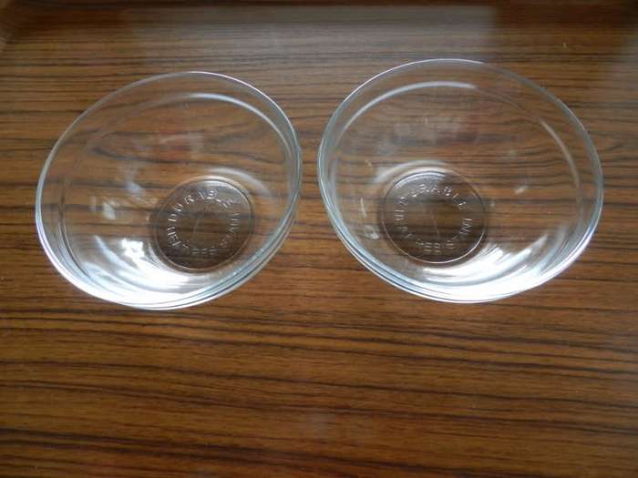 Glass finger bowls with rim - 2x