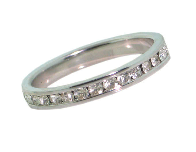 WHITE CZ CHANNEL ETERNITY RING CRAFTED IN SOLID .925 STERLING SILVER