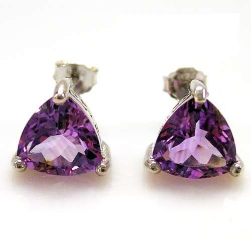 "ADD SOME SPARKLE!"  GENUINE AMETHYST EARRINGS IN 925 STERLING SILVER