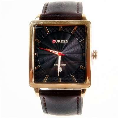 ELEGANT CURREN 8117 MENS SQUARE DIAL ANALOG DRESS WATCH WITH DATE FOR THE DISCERNING MAN