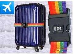 EASILY IDENTIFIABLE STRONG AND SAFE ADJUSTABLE TRAVEL LUGGAGE STRAP WITH YOUR OWN UNIQUE COMBINATION