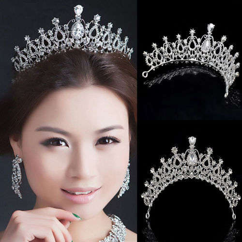 SALE!! !!! GORGEOUS BRIDE'S TIARA JEWELLERY WITH TEARDROP CRYSTALS  - BRIDAL TIARA