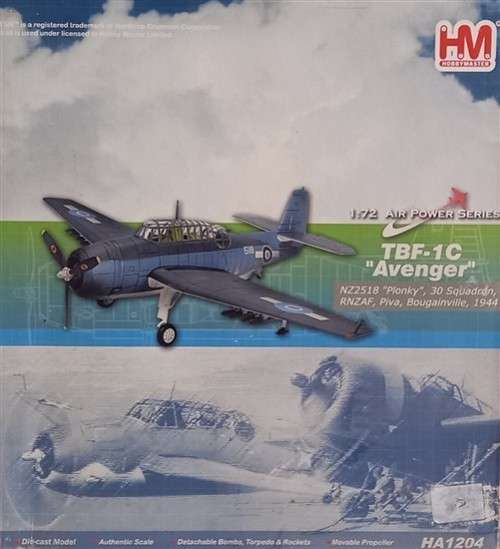 TBF-1C Avenger 30 Sqn RNZAF - 1/72 Scale (HA1204)(TAS016028)(HobbyMaster)