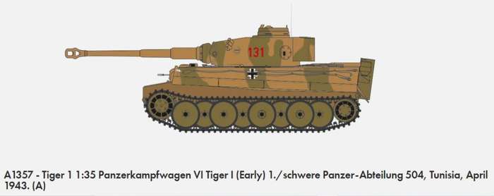 Tiger 1 Early Production Version - 1/35 Scale (Airfix A1357)