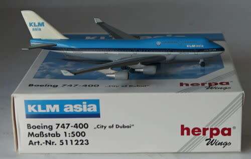 Boeing 747-400 KLM Asia - 1/500 Scale ( HW511223)(Herpa Wings)