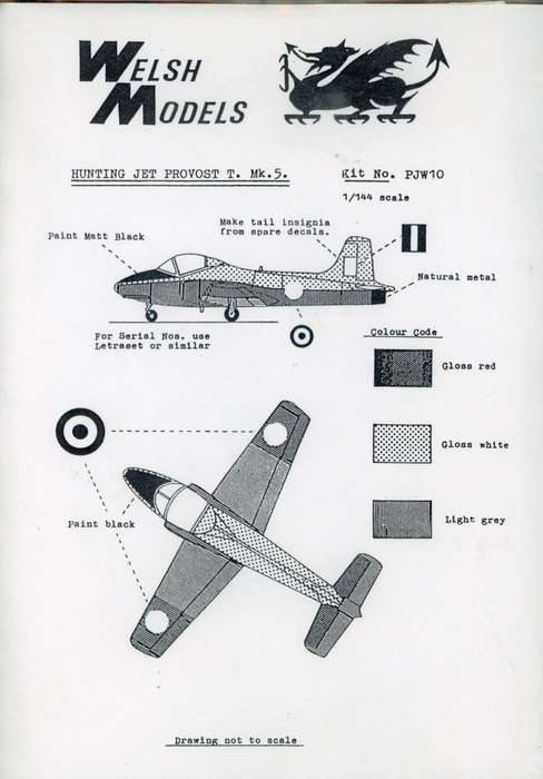Hunting Jet Provost T.Mk.5 - 1/144 Scale (PJW-10)(TH2279)(Welsh Models)
