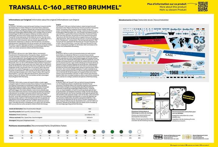 Transall C-160 Retro Brummel - 1/172 Scale (HEL80358)(Heller)