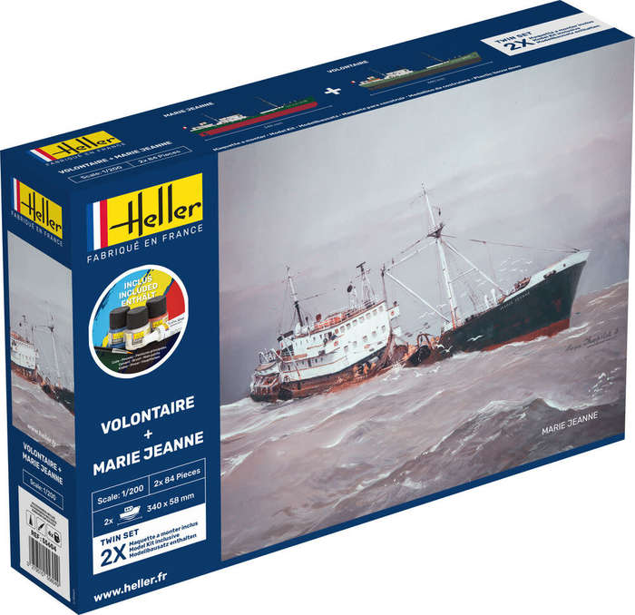 Volontair & Marie Jeanne Twinset Starter Kit- 1/200 Scale (HEL55604)(Heller)