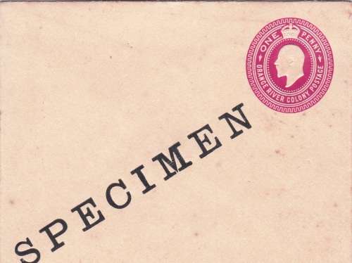 ORANGE RIVER COLONY POST CARD 1909: KEVII EMBOSSED ONE PENNY SPECIMEN