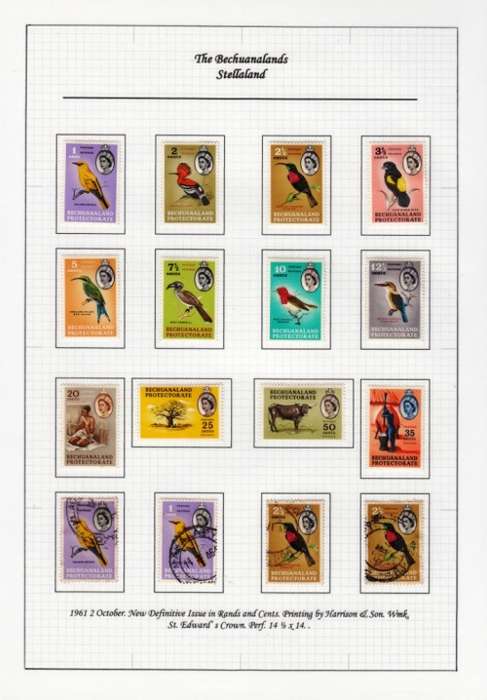 BECHUANALAND PROTECTORATE 1961: DEFINITIVE ISSUE PART SET MH plus 4 USED