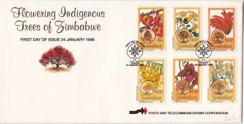 ZIMBABWE FDC 1996: FLOWERING INDIGENOUS TREES OF ZIMBABWE -  UNADDRESSED