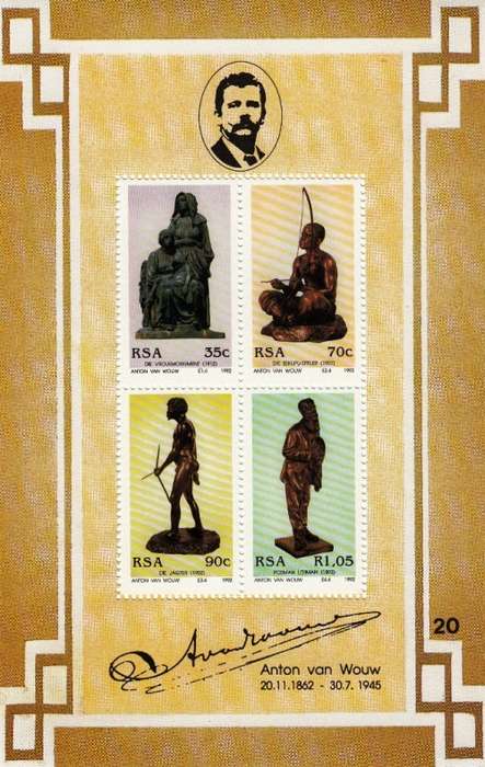 RSA MINIATURE SHEET#20 1992: 130th BIRTH ANNIVERSARY OF ANTON VAN WOUW MNH (SACC 789)