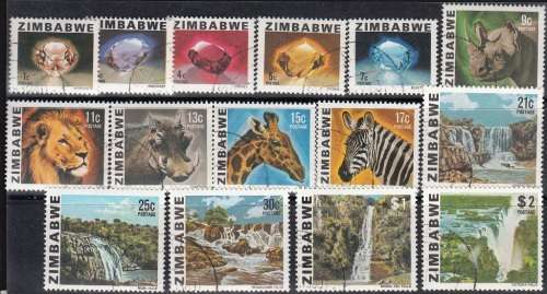 ZIMBABWE 1980 DEFINITIVE ISSUE SET OF 15 CTO (SG 576-590)