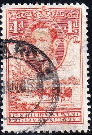 BECHUANALAND PROTECTORATE 1938: KGVI 4d USED (SACC 118)