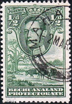 BECHUANALAND PROTECTORATE 1938: KGVI DEFINITIVE ISSUE ½d USED (SACC 113)