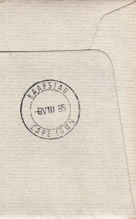 RSA 1985: SAA COVER NO 40 - 50 years JOHANNESBURG TO CAPE TOWN