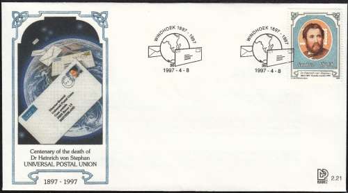 NAMIBIA 1997: FDC 2.21 - DEATH CENTENARY OF DR. HEINRICH VON STEPHAN