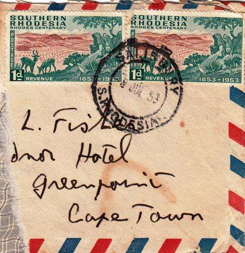 SOUTHERN RHODESIA 1953: BIRTH CENTENARY OF CECIL JOHN RHODES 1d SALISBURY CANCEL