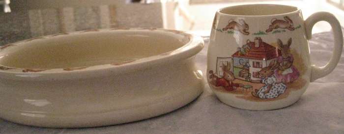 ROYAL DOULTON BUNNYKINS PORRIDGE BOWL AND CUP
