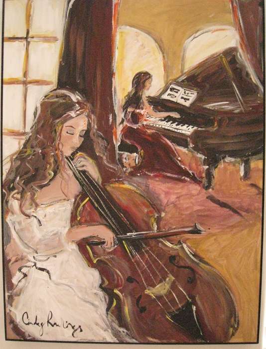 ACRYLIC PAINTING BY CINDY RAWLINGS: BLOCKED 60x44 cm