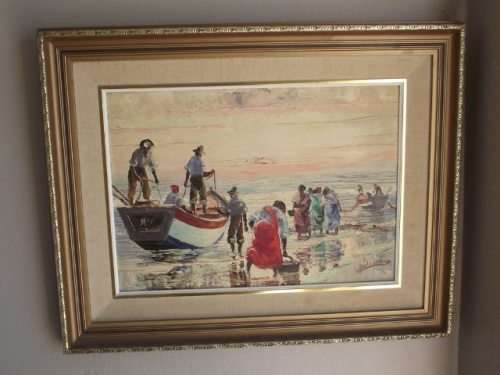 FANTASTIC INVESTMENT!!! ADELIO ZAGNI ZEELIE OIL ON BOARD OF FISHERMEN IN DURBAN DATED 1959