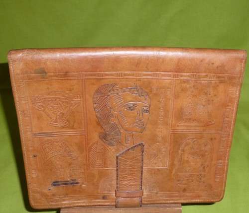 EGYPTIAN THEME!!! Handmade Leather Folder!