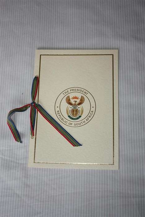 Signed festive greeting card issued to staff by former President Mbeki : Dec 2007
