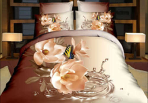 3D Duvet Bedding  Peach Lilly